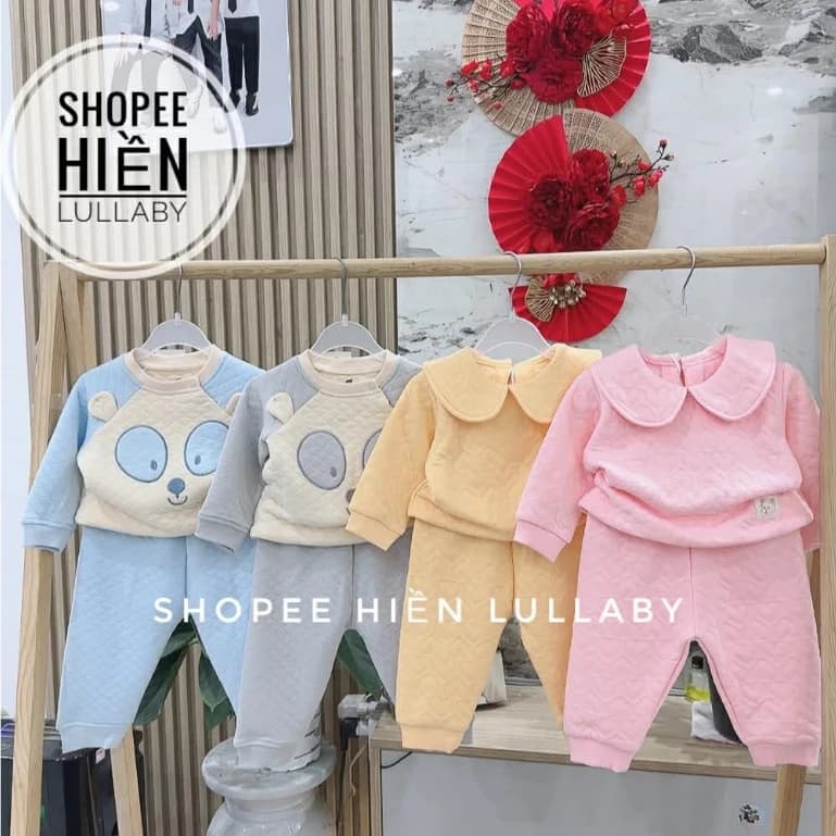 [Lullaby/Chính Hãng] Bộ quần áo dài tay Lullaby chất trần bông cho bé trai, bé gái