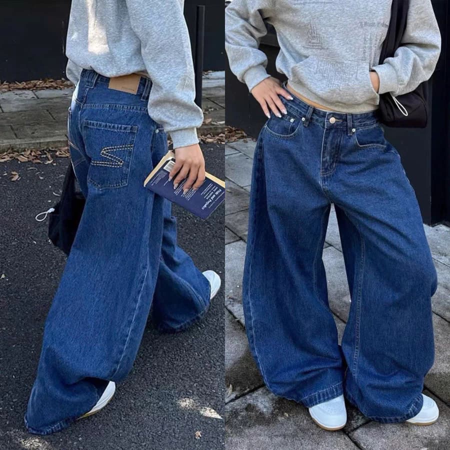 [DEAL MỞ BÁN] Quần Jeans Baggy Bluewash – Ống rộng, vintage Y2K