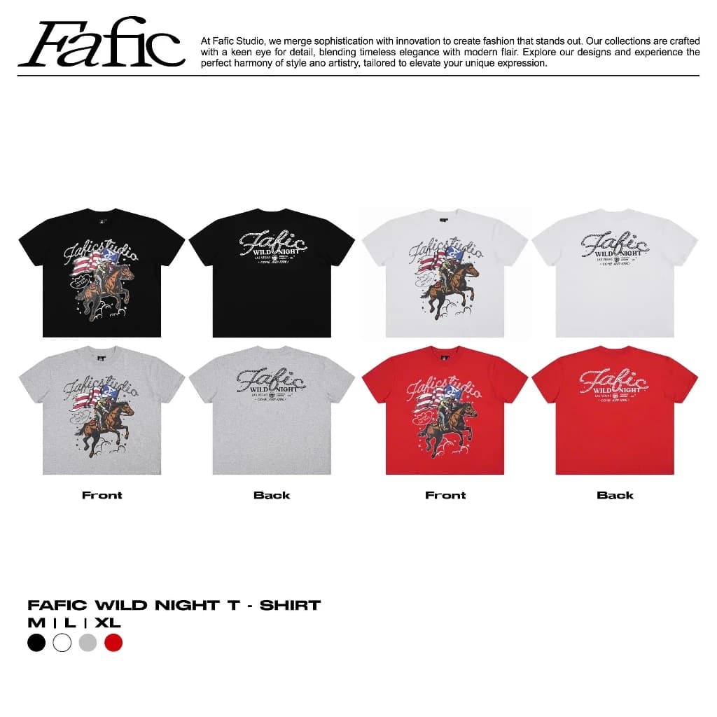 Áo thun Boxy cổ tròn tay ngắn FAFIC WILD HORSE T-SHIRT COWBOY vải cotton 280gsm nam nữ unisex local brand