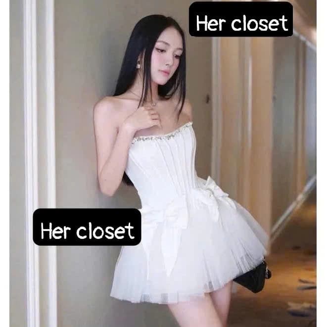[ VÁY THIẾT KẾ ] Váy corset cup kèm nơ dáng ngắn đầm corset cup ngắn váy ngắn đầm ngắn đầm đi tiệc váy đi đám cưới să...
