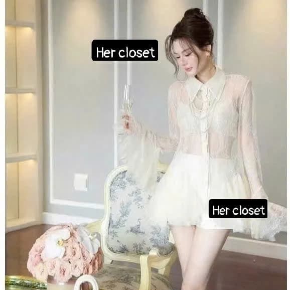 [HÀNG LOẠI 1-không quần] Set áo sơ mi xuyên thấu áo sơ mi xuyên thấu sang chảnh áo sơ mi nữ thời trang áo sơ mi cách điệ