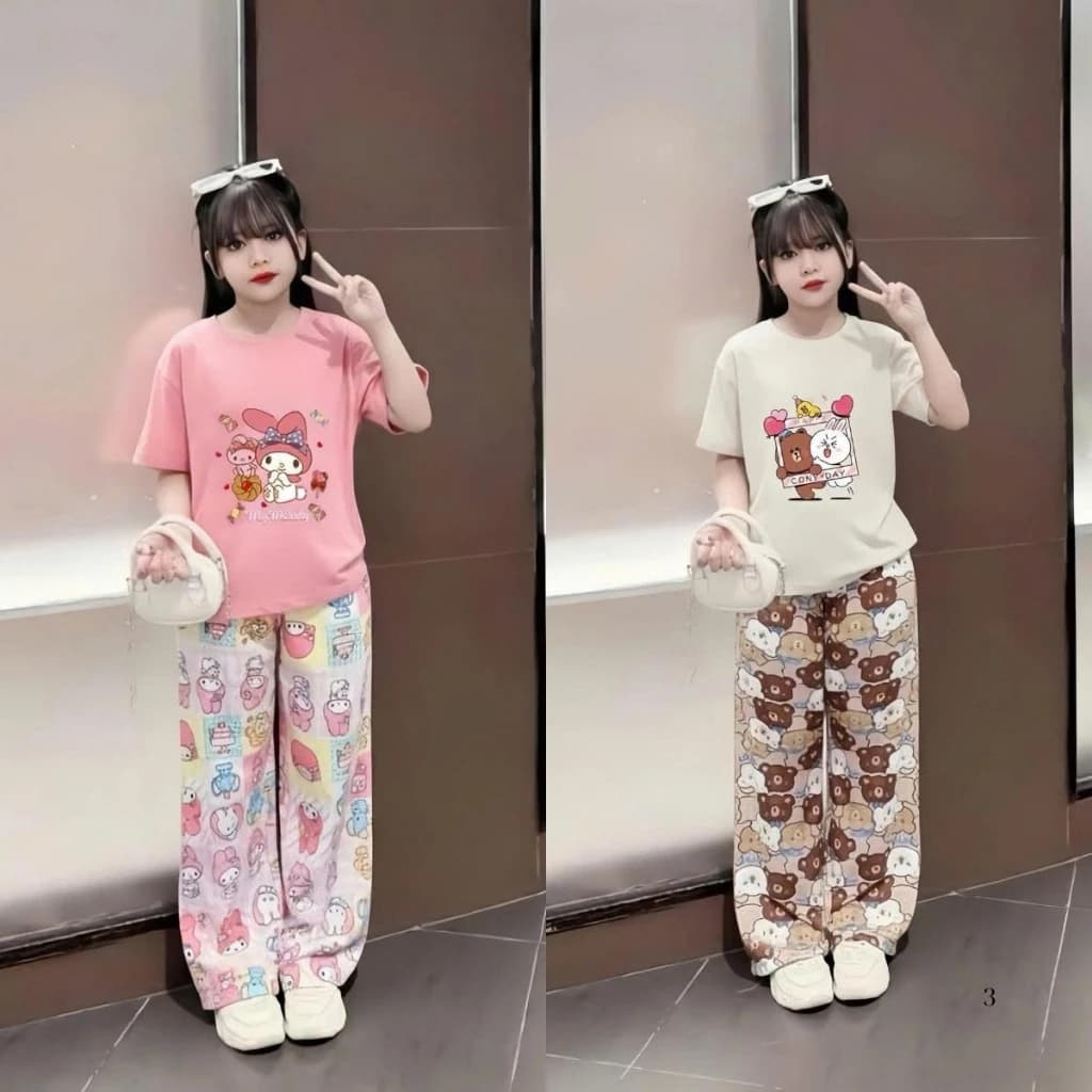 [14-44kg] Bộ đồ trẻ em, bộ áo cộc quần dài dành cho bé gái chất liệu dẹp mẫu mới mã MELODY- SHOP KEN KIDS