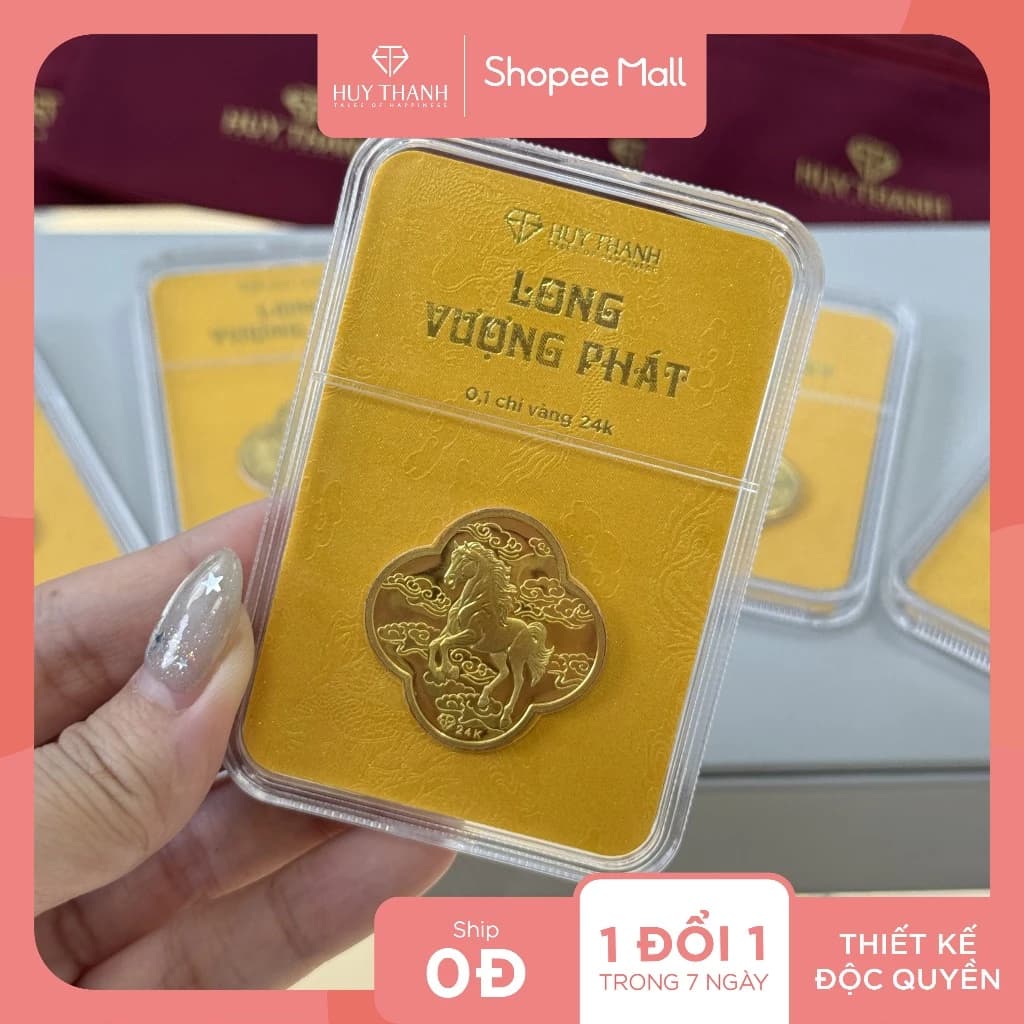 Quà Tặng Bính Ngọ LNNGUA 0.1 Chỉ Vàng 24k Huy Thanh Jewelry