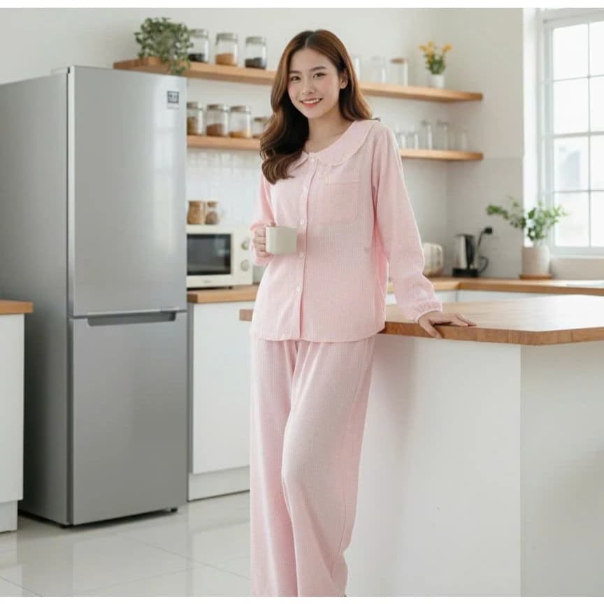 [GIẢM GIÁ]ĐỒ BỘ PIYAMA CỔ SEN [Ảnh thật- Video] vải Lụa/ kate cotton mềm mát, họa tiết cực xinh