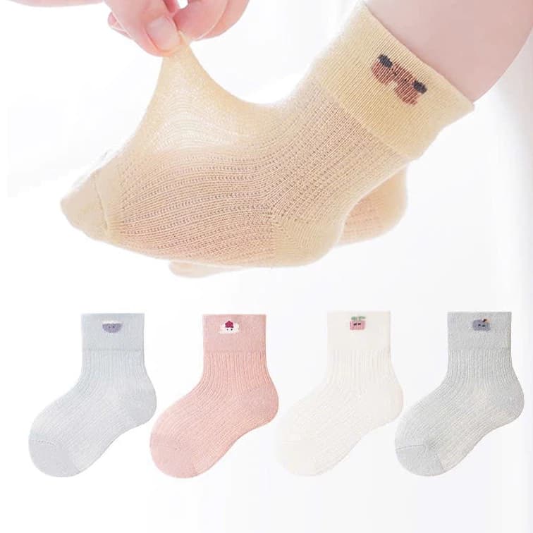 Tất Lưới Trẻ Em TE3 Cotton Cao Cấp Tất Cho Bé Sơ Sinh & Bé 0–3 Tuổi, Mềm Thoáng, Co Giãn, Thoáng Khí