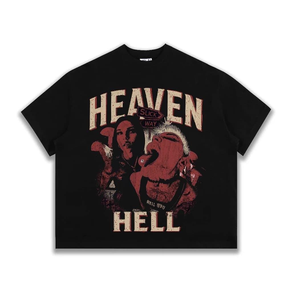 [ SS26 Collection ] SLICK - Áo Thun Form Big Boxy "HEAVEN-HELL" Cotton 100% - Local Brand THE SLICK WAY UNISEX