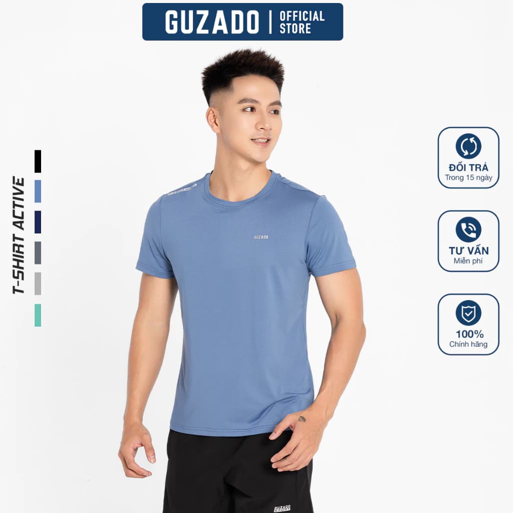 [HÀNG TẶNG]Áo T-Shirt Nam GUZADO Vải COOMAX Thoáng Khí Co Giãn Tốt, Phong Cách Thể Thao, Khỏe Khoắn GTS04-GATS25S004