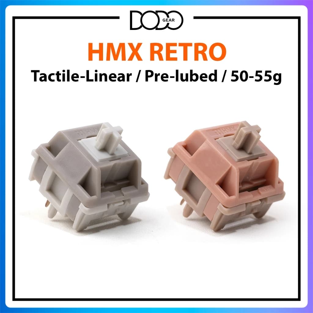 Switch HMX Retro J Retro R 5 PIN Tactile 55g Linear 50g công tắc bàn phím Switch HMX Retro DoDo Gear