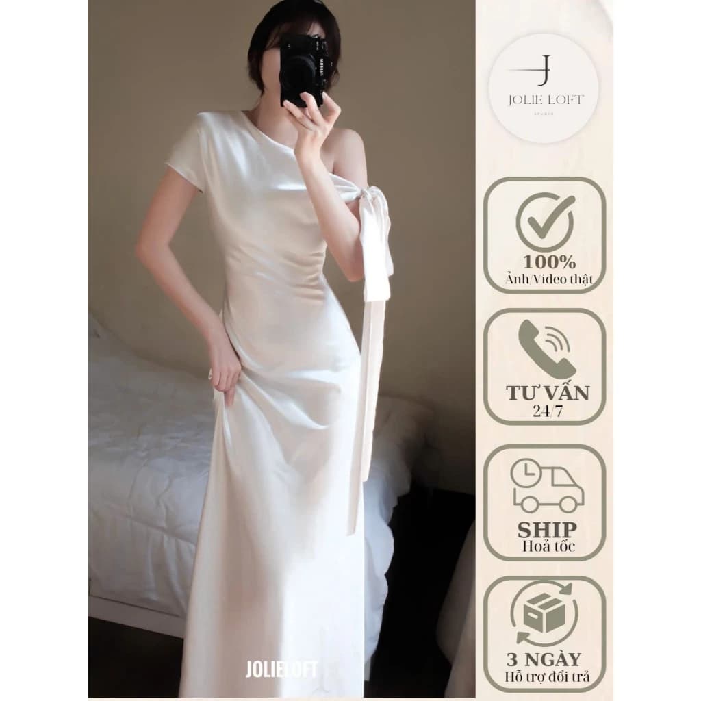 Váy lụa dự tiệc du lịch thiết kế Hali Dress JOLIE LOFT, đầm dáng dài thanh lịch đi chơi đi tiệc