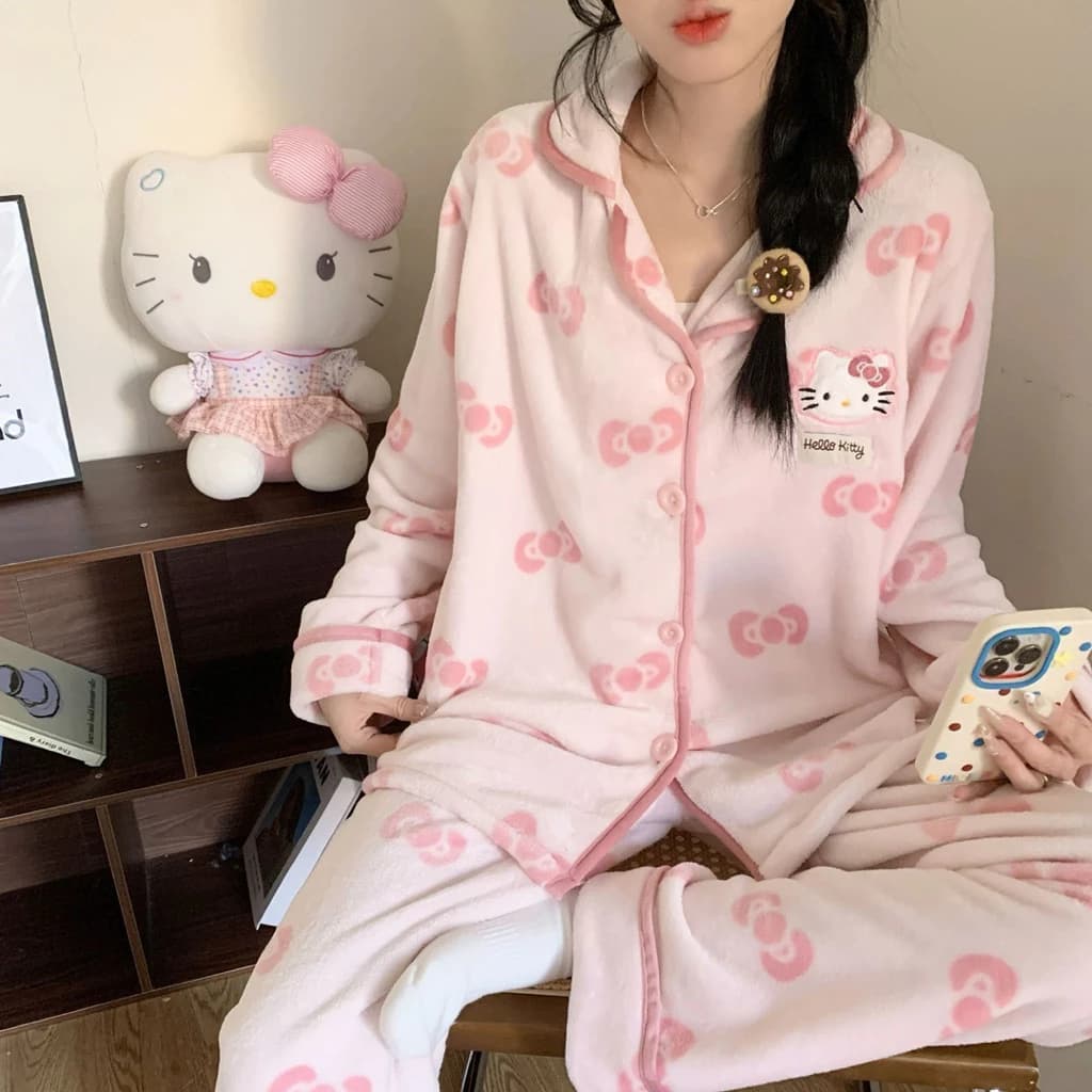 Bộ Ngủ Lông Hoạ Tiết Nổi Viền Nhiều Hoạ Tiết Đáng Yêu #06