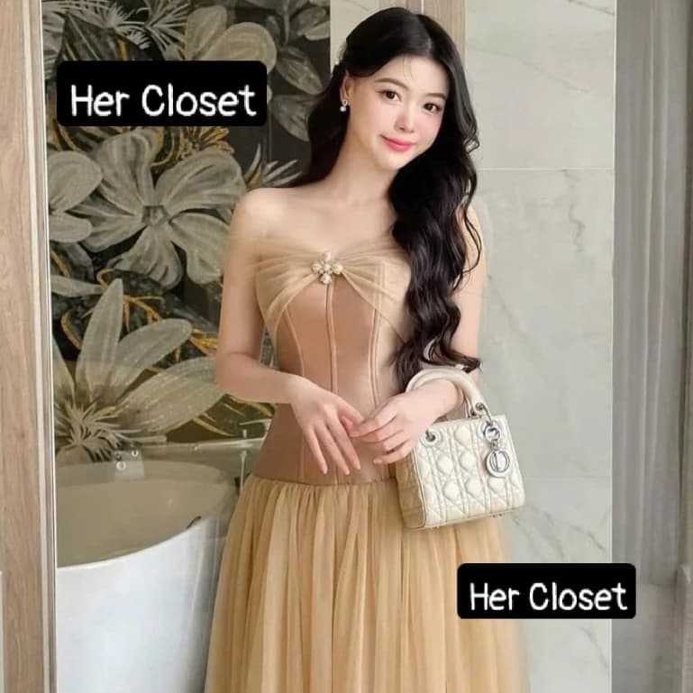 [VÁY THIẾT KẾ] Váy trễ vai dáng dài đầm trễ vai dáng dài váy maxi đầm maxi sang chảnh đầm đi tiệc váy đi đám cưới, sẵ...