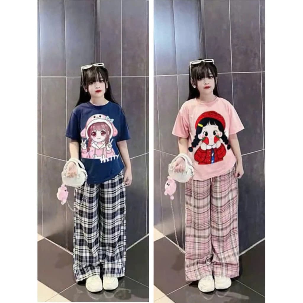 (ms41) bộ đồ bé gái in hình 3D chất liệu thun cotton