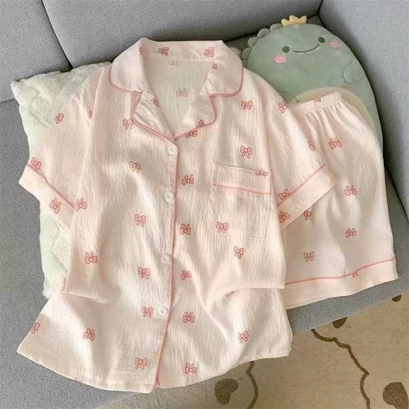 [Sẵn] Bộ ngủ pyjama quần áo cộc mặc nhà hoạ tiết đáng yêu