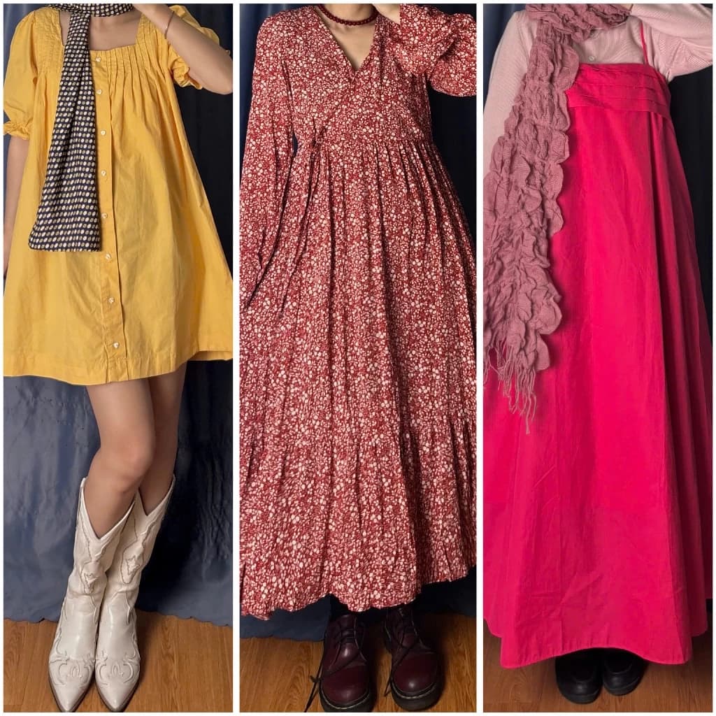 Tổng hợp đầm váy vintage dáng ngắn, dài, đủ size,mix and match April6 clothing, [nhiều mẫu]