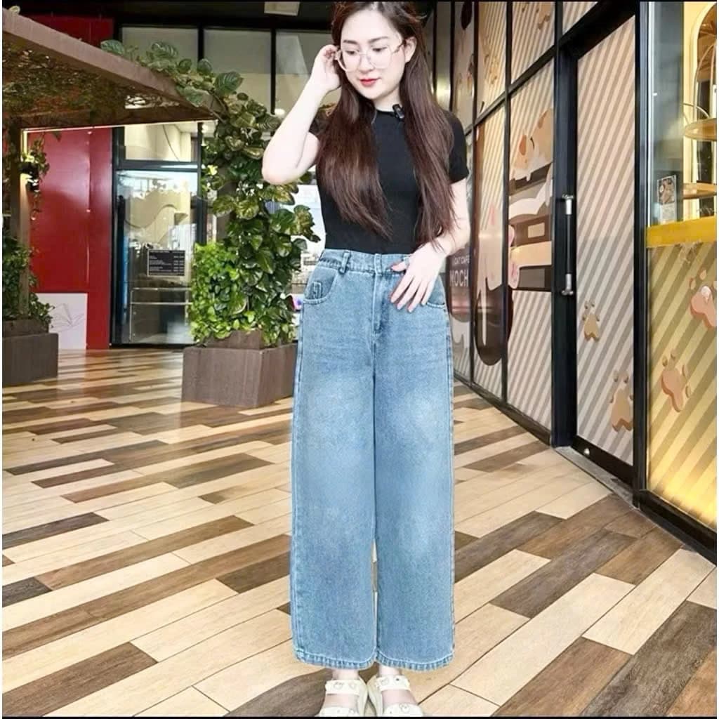 [Ảnh thât] Quần Suông Ống Rộng Cạp Trước Khoá Sau Chun Dễ Mặc,Năng Động , Cá Tính - Biggsize Đến 74kg Nữ Cạp Cao