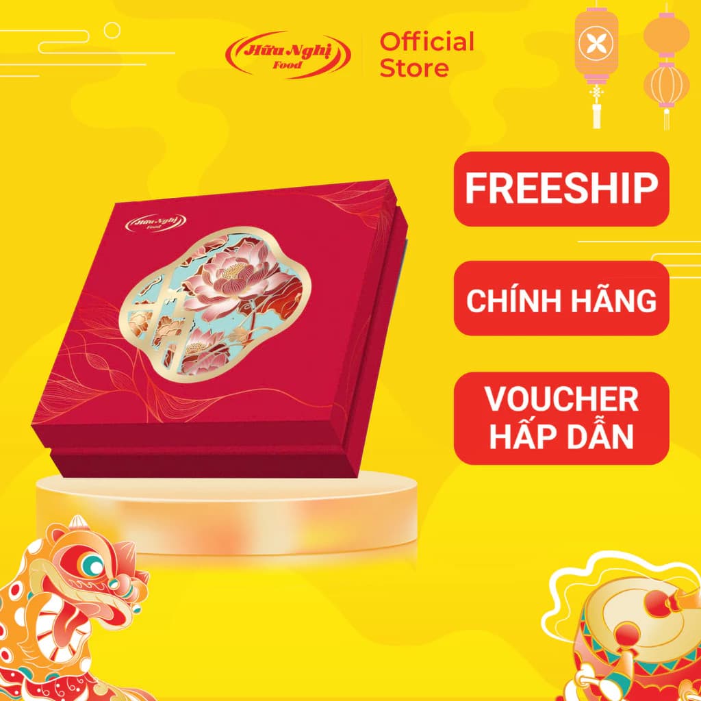 (KÈM TÚI) Bánh Trung Thu Hữu Nghị Thanh Nguyệt Phú Quý (4 bánh nướng 150G)
