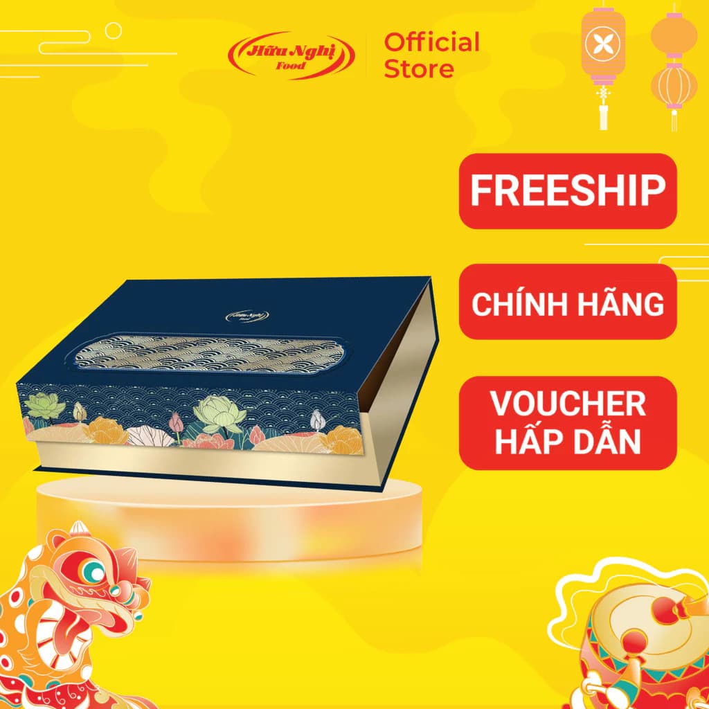 (KÈM TÚI) Bánh Trung Thu Hữu Nghị Thanh Nguyệt Tinh Hoa (6 bánh nướng 80G)