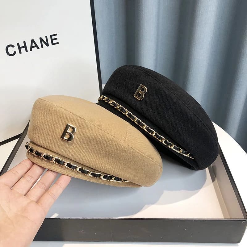 MŨ NỒI BERET CHỮ B VIỀN XÍCH ( hàng đẹp)