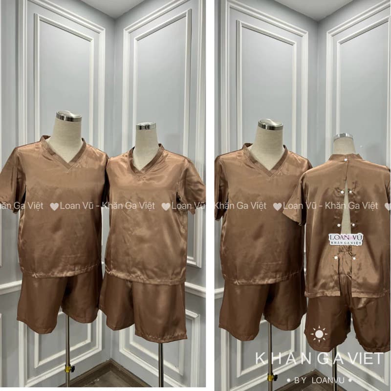 Bộ đồ spa, xông hơi, trị liệu cúc bấm sau lưng CHẤT LỤA dành cho spa, thẩm mỹ viện, dưỡng sinh đông y