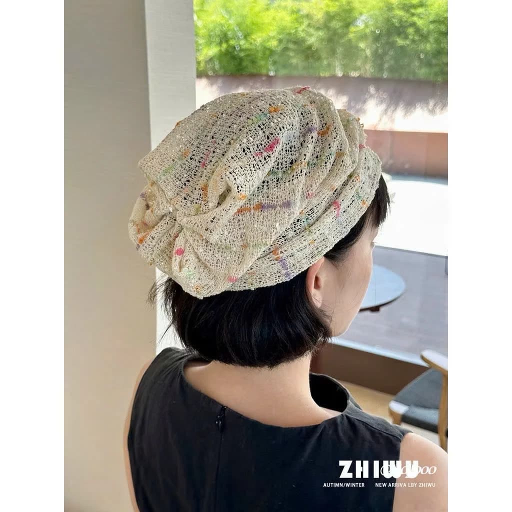 MŨ CHÙM ĐẦU REN TRƠN PHỐI MÀU