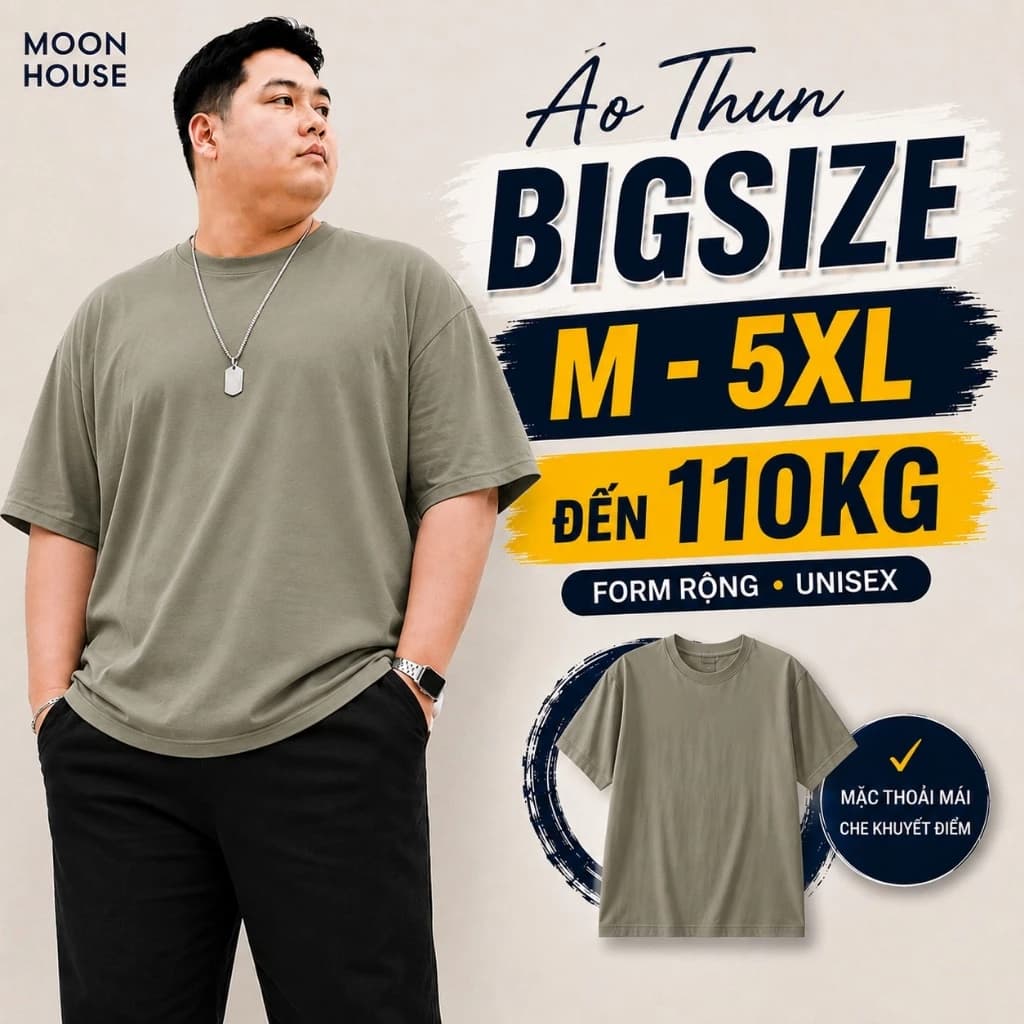 [ CÓ BIGSIZE] Áo phông trơn Cotton nam nữ MOON HOUSE MÀU GHI ĐẬM bacsic đơn giản Cổ Tròn