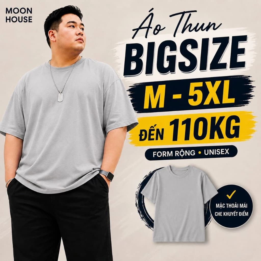 [ CÓ BIGSIZE] Áo phông trơn Cotton nam nữ MOON HOUSE MÀU GHI NHẠT bacsic đơn giản Cổ Tròn