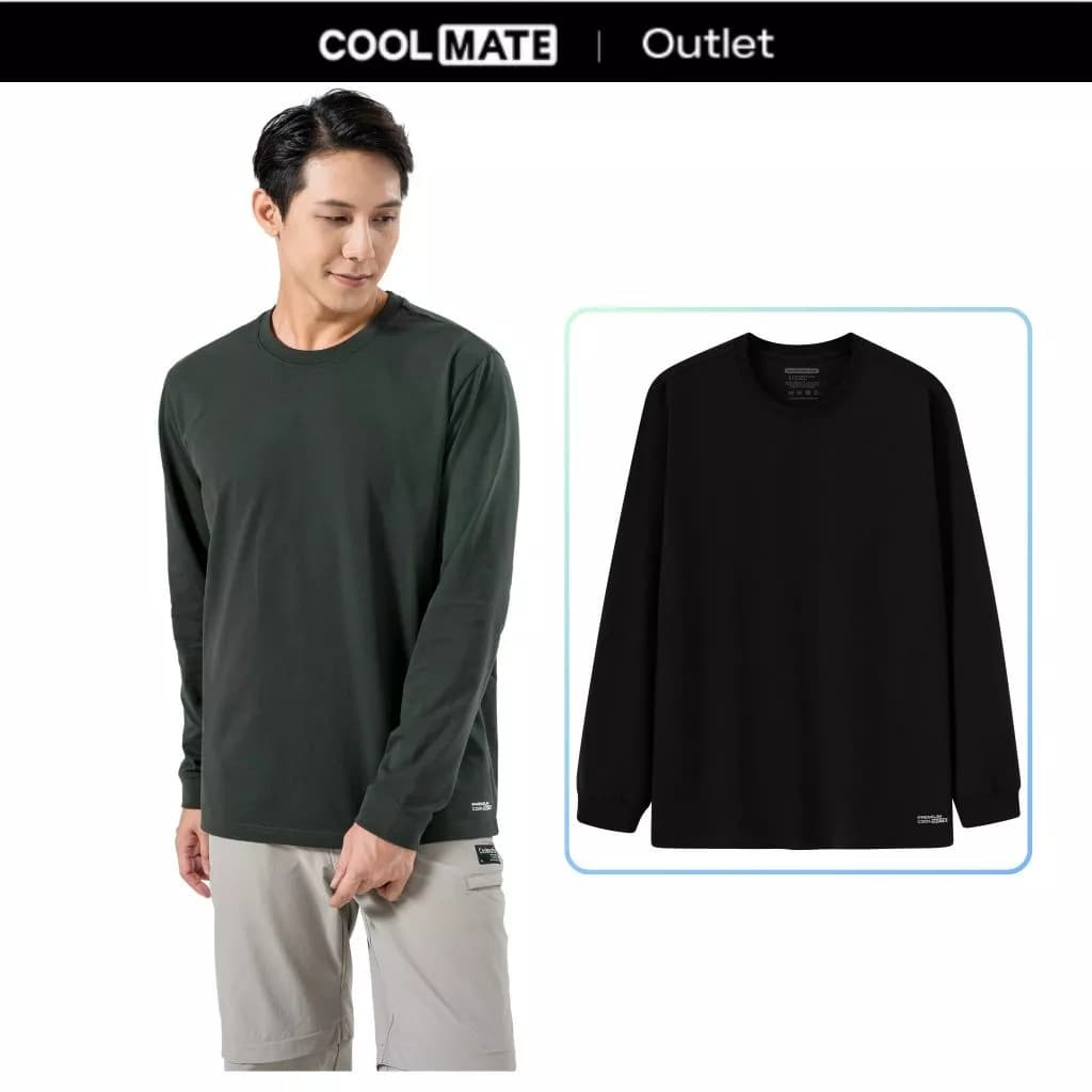 [Voucher 49%] [Coolmate Outlet- Không đổi trả] Áo thun nam dài tay thu đông Cotton Compact Premium chống nhăn