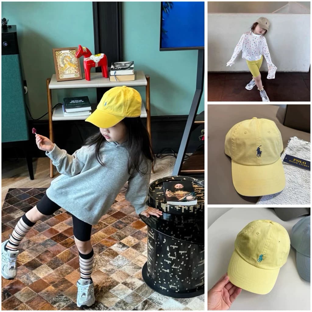 mũ lưỡi trai cho bé 4-7 tuổi thêu polo, Chất liệu kaki mềm, nhiều màu hottrend, fom cho cả bé trai và bé gái