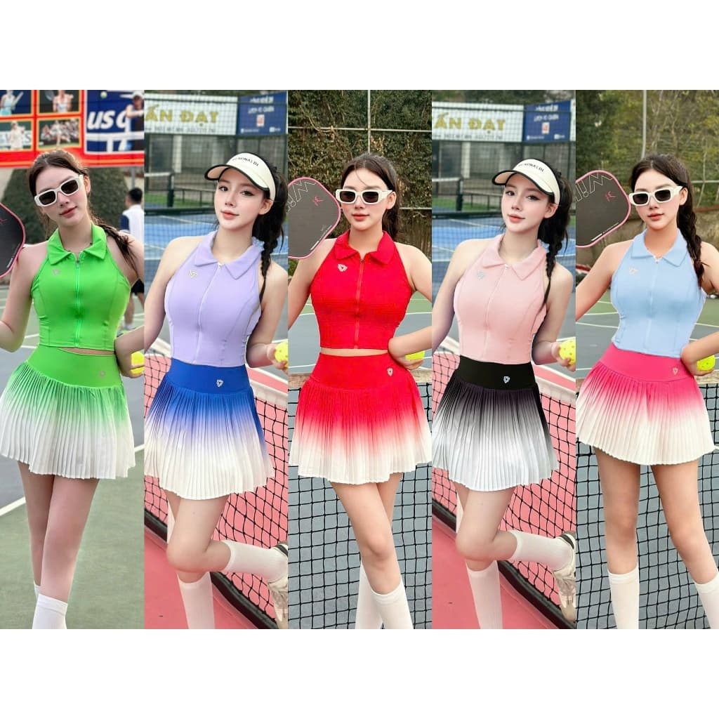 [PICKLEBALL] Bộ thể thao nữ chơi pickleball, golf tennis -Áo mút đúc cực xịn- Hàng QC cao cấp