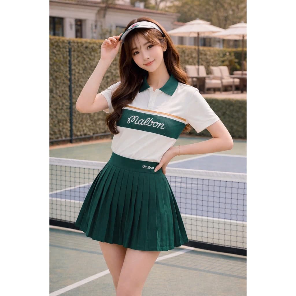 [PICKLEBALL New] Bộ tập pickleball nữ , cầu lông, tennis, chất liệu thun mềm mát thoải mái vận động